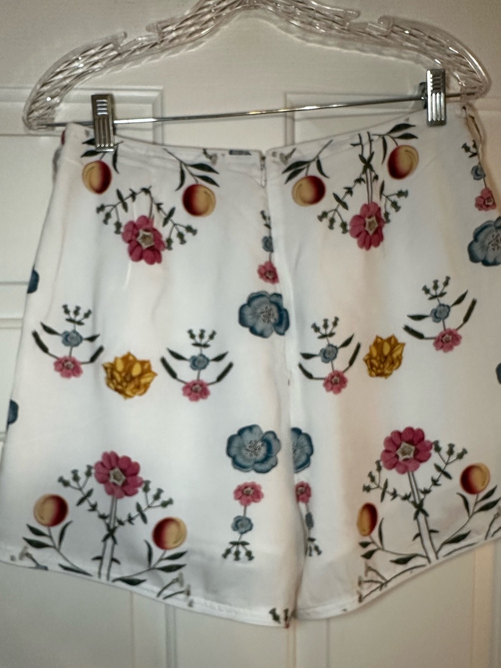 SANCIA Sastria Linen Blend Floral Shorts Size M High Rise White Lined - Picture 5 of 12